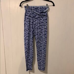 Aeria Offline Blue and White Checkered Leggings